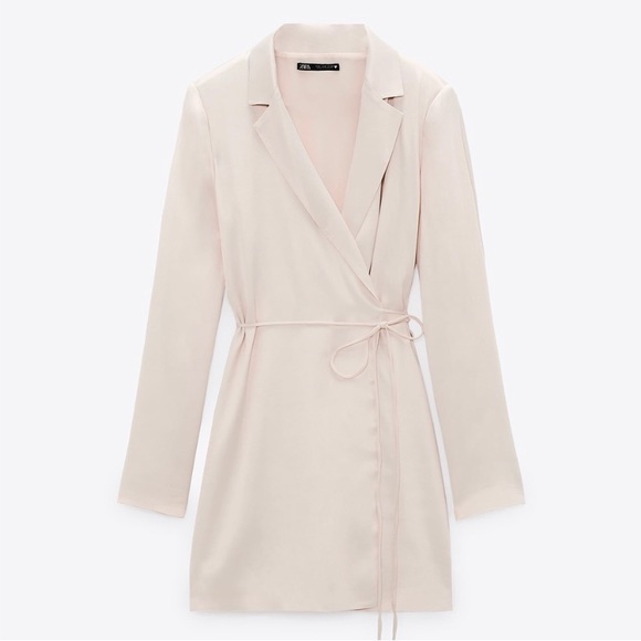 Zara NWT Short Satin Effect Dress Size XS Cream Colour - Picture 1 of 13